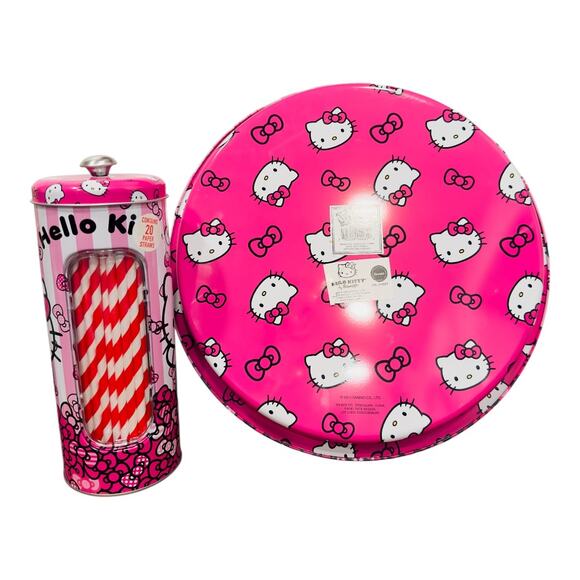 New Hello Kitty Straw and Tray Set - Picture 2 of 2